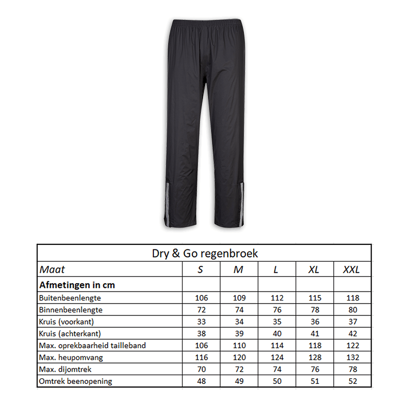 610919.50.XXL LYNX Regenbroek Dry & Go maat XXL 118 x 80 x 132 cm
