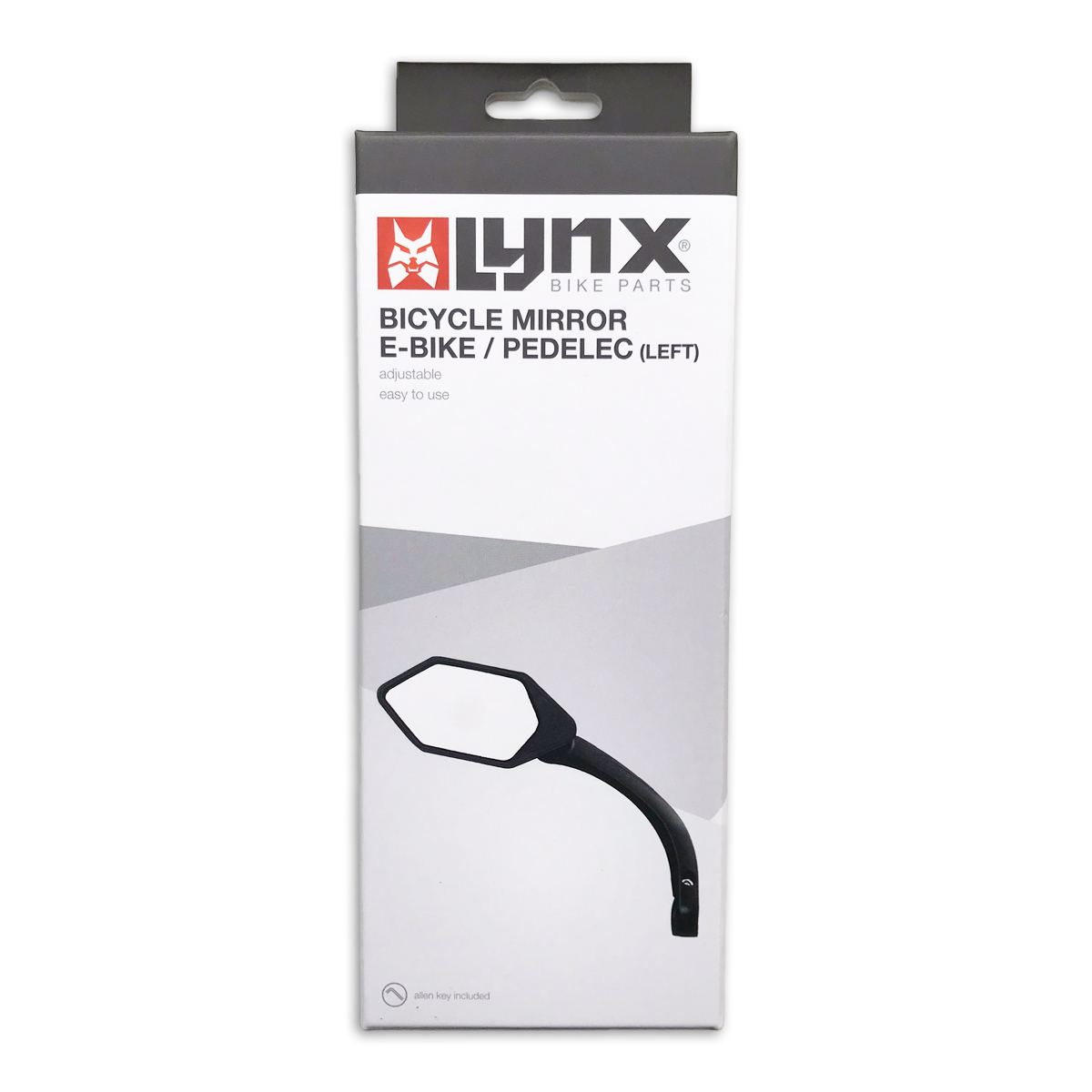 421151 LYNX Rétroviseur de vélo e-bike / speed pedelec (gauche) <-> 101 x 56 mm