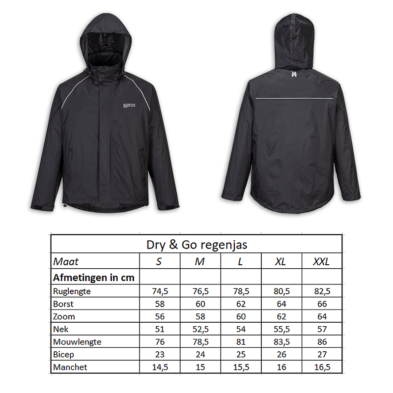 610910.20.M LYNX Regenjacke Dry & Go Größe M 76.5 x 60 x 58 cm